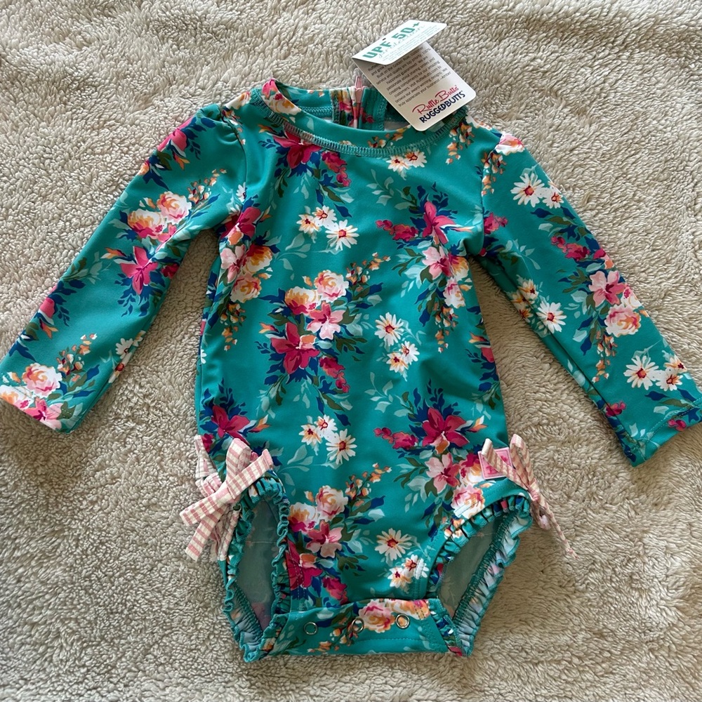 Ruffle Butts Fancy Me Floral swimsuit NWT
